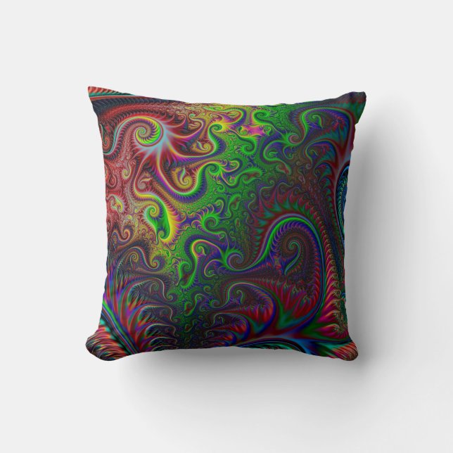 Coussin Motif spiral coloré Abstrait (Recto)
