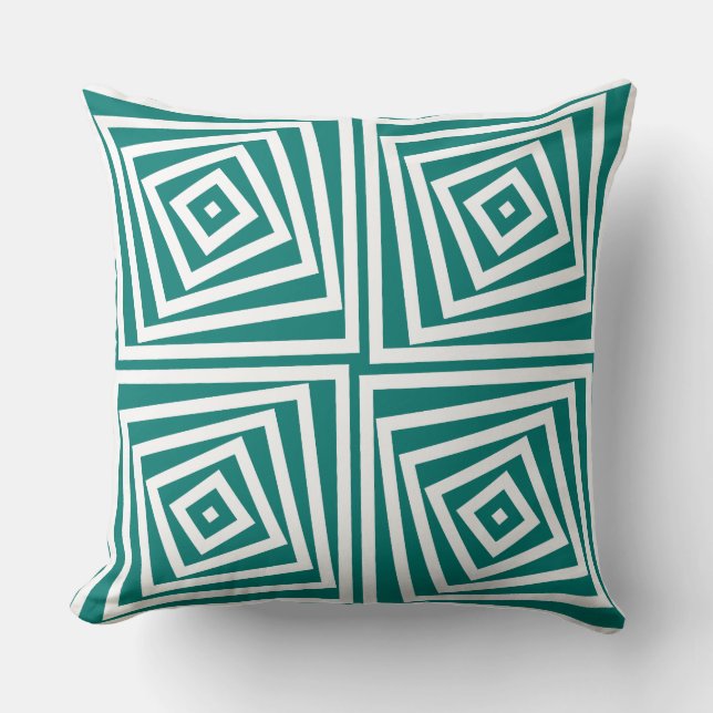 Coussin Motif spiral pour boîte élégante verte et blanche (Recto)