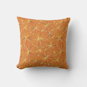 Coussin Motif Spoutnik du milieu du siècle, Terracotta