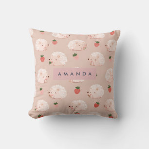 Coussin Motif sucré et fraise personnalisé