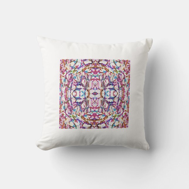 Coussin Motif symétrique rose (Recto)