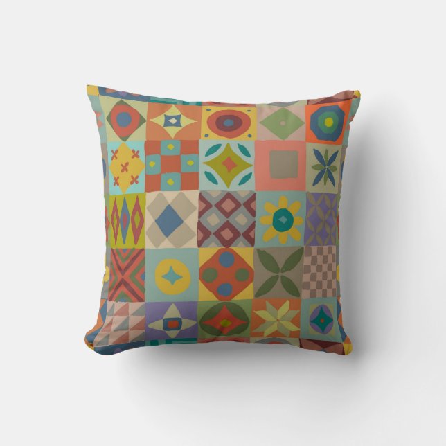 Coussin Motif Talavera. Un patchwork indien. Nom turc (Recto)