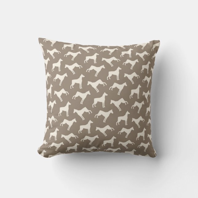 Coussin Motif Tan de chien de Pinscher de dobermann et (Recto)