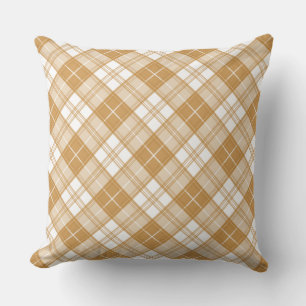 Coussin Motif Tartan Brun Blanc yxm0uat9
