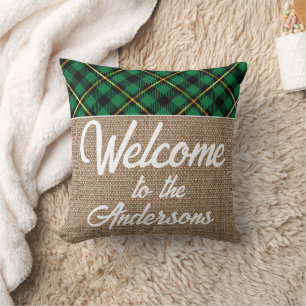 Coussin Motif Tartan personnalisé Red Gold Buffalo Check