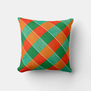Coussin Motif tartan rouge et vert