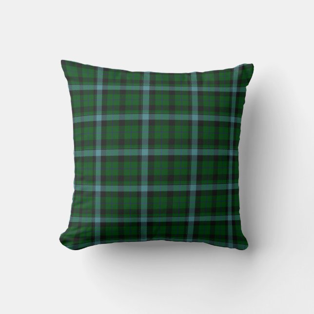 Coussin Motif Tartan vert et bleu (Recto)