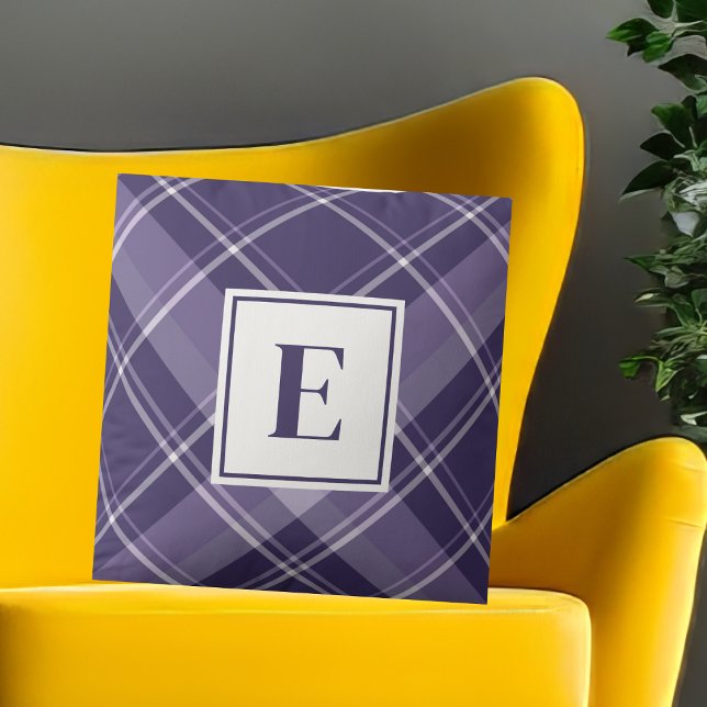 Coussin Motif Tartan violet moderne (Créateur téléchargé)