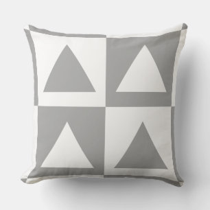 Coussin Motif tendance gris&blanc Checker&Triangle