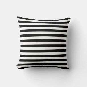 Coussin Motif tendance Luxe noir et blanc rayures