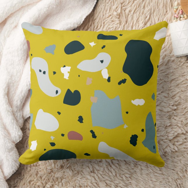 Coussin Motif Terrazzo Moderne – Mer abstraite du milieu d (Couverture)