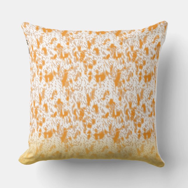 Coussin Motif textile avec orange et gol vibrants (Recto)