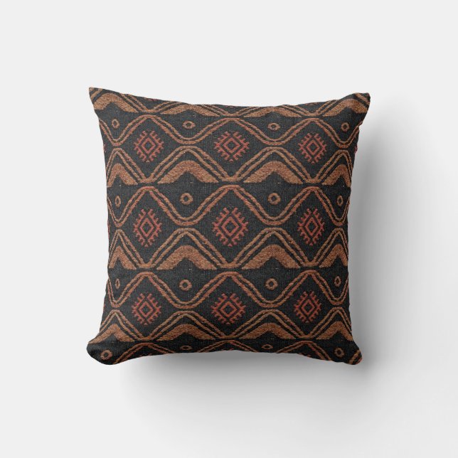 Coussin Motif textile de vague tribale  (Recto)