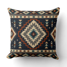 Motif textile géométrique foncé – Marine Crème & B