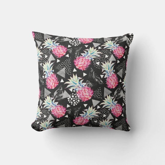 Coussin Motif texturisé d'ananas de triangle (Recto)