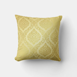 Coussin Motif thaïlandais suprême or arrière-terrain thaï,