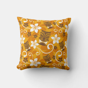 COUSSIN MOTIF TIKI LUAU (ORANGE)
