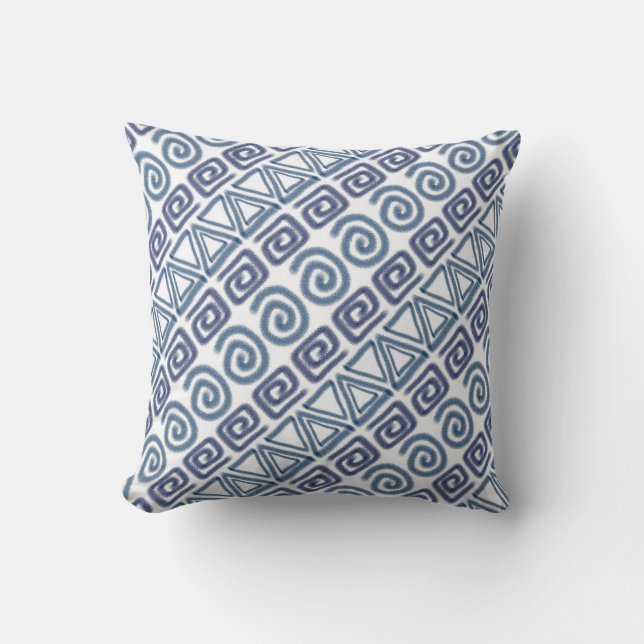 Coussin motif tiré par la main africain ethnique (Recto)