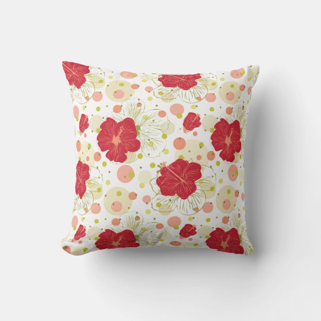 Coussin Motif tiré par la main de ketmie (Recto)
