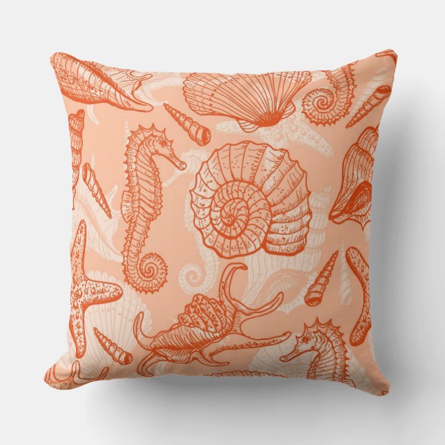 Coussin Motif tiré par la main de mer (Recto)