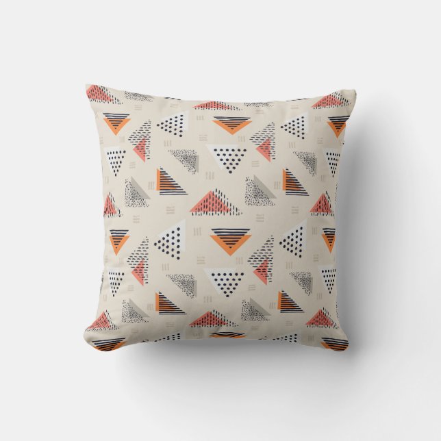Coussin Motif tiré par la main de triangle géométrique (Recto)