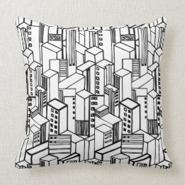 Coussin Motif tiré par la main urbain