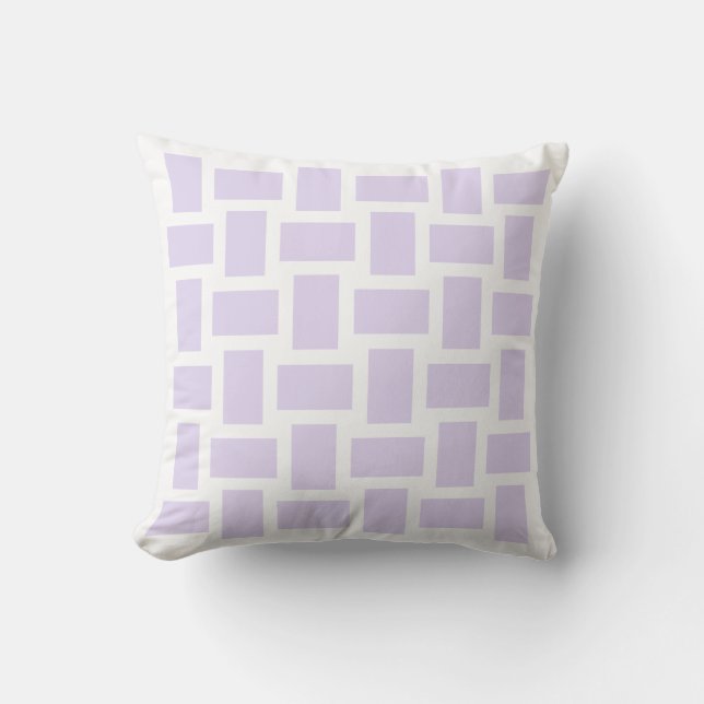 Coussin Motif tissé blanc et lilas violet (Recto)