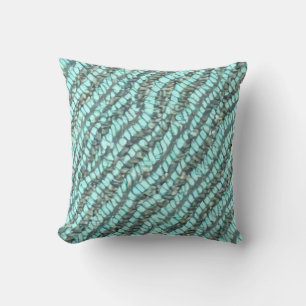 Coussin Motif Tissé Bouclé Mousse de Mer
