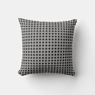 Coussin Motif Tissé Noir Argent