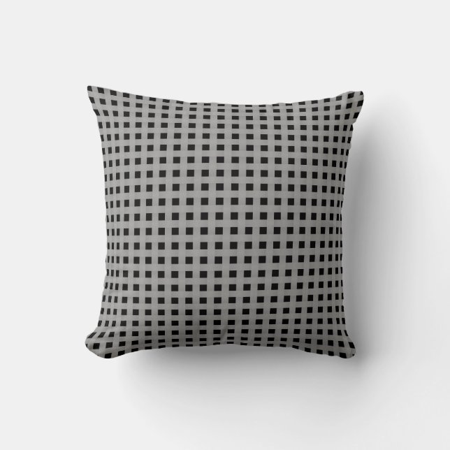 Coussin Motif Tissé Noir Argent (Recto)