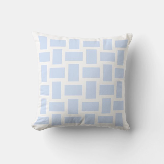 Coussin Motif tissé pastel blanc et bleu bébé (Recto)