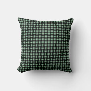 Coussin Motif Tissé Vert Noir