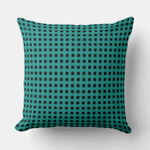 Coussin Motif Tissé Vert Noir