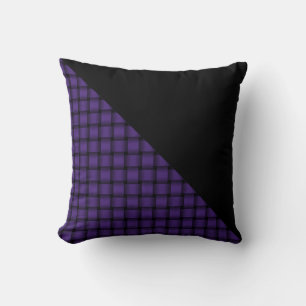 Coussin Motif Tissé Violet Américain avec Noir