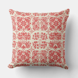 Coussin Motif Toile de Chinoiserie Rouge et Blanc