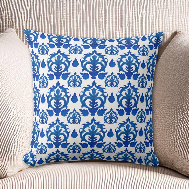Coussin Motif Toile de Jouy Bleu (Créateur téléchargé)