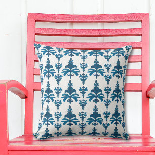 Coussin Motif Toile de Jouy Bleu