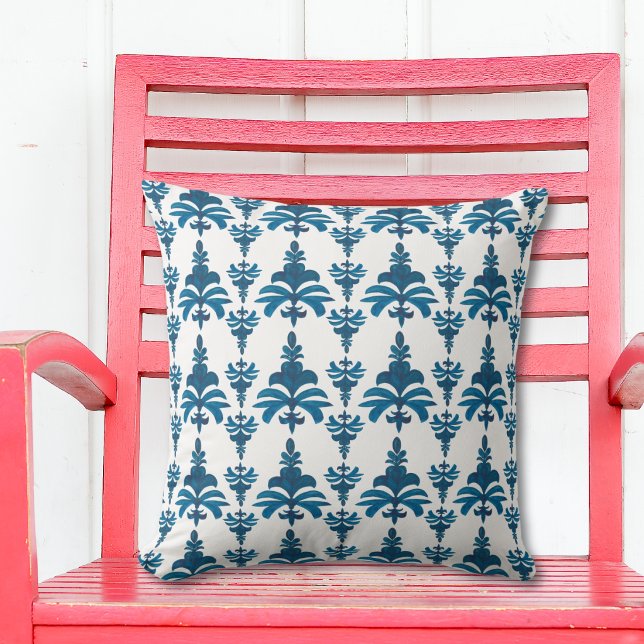 Coussin Motif Toile de Jouy Bleu (Créateur téléchargé)