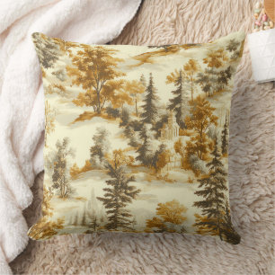 Coussin Motif Toile de Jouy Forêt d'Hiver (13)