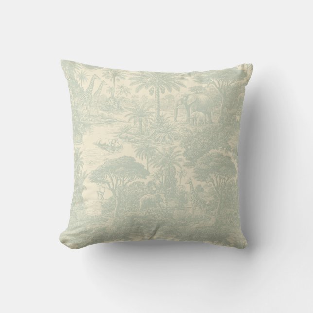 Coussin Motif Toile de Jungle Décor Tropical (Recto)