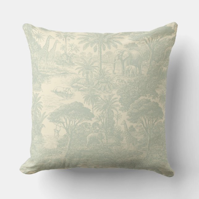 Coussin Motif Toile de Jungle Décor Tropical (Recto)