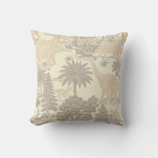 Coussin Motif Toile Dinosaure Vintage