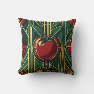 Coussin Motif Tomate Art Déco
