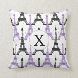 Coussin Motif Tour Eiffel Chic violet Monogram