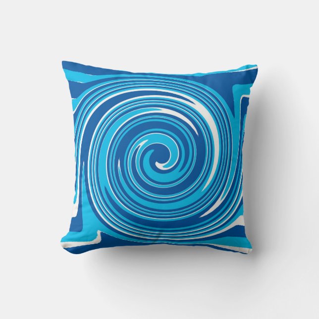 Coussin Motif tourbillon bleu et blanc (Recto)