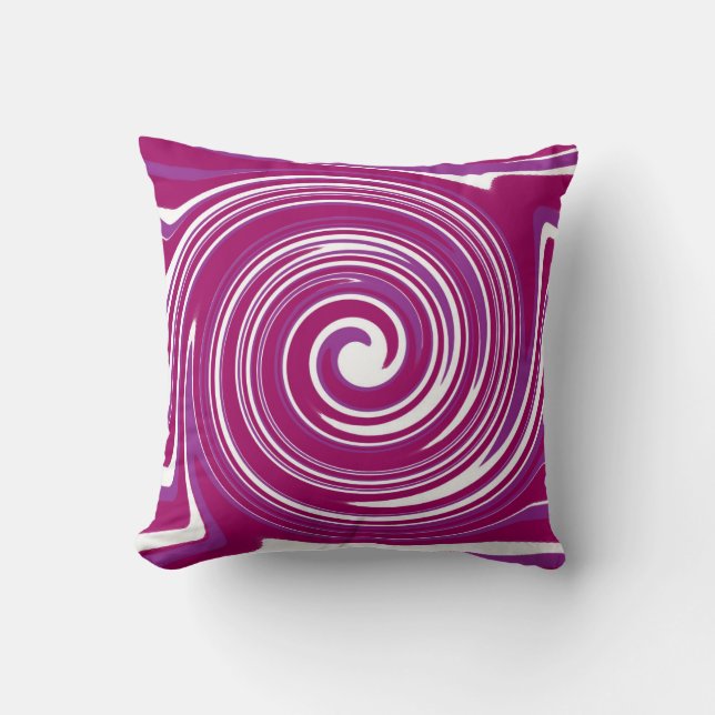 Coussin Motif tourbillon magenta (Recto)