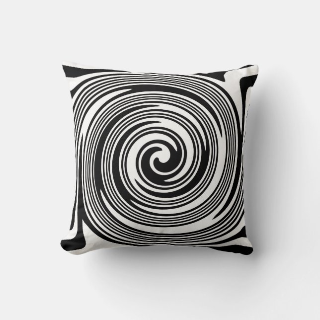 Coussin Motif tourbillon noir et blanc (Recto)