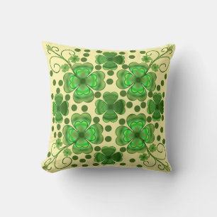 Coussin Motif Tourbillon & Trèfle Métal Vert Personnalisé