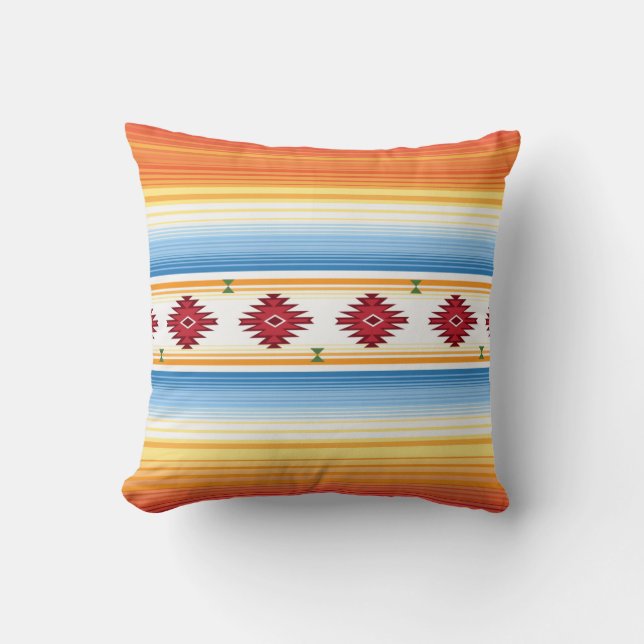 Coussin Motif traditionnel mexicain de couverture de serap (Recto)