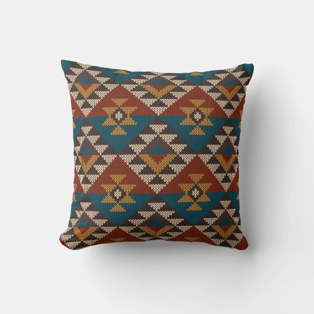 Coussin Motif traditionnel Tribal Aztec sans couture sur w (Recto)